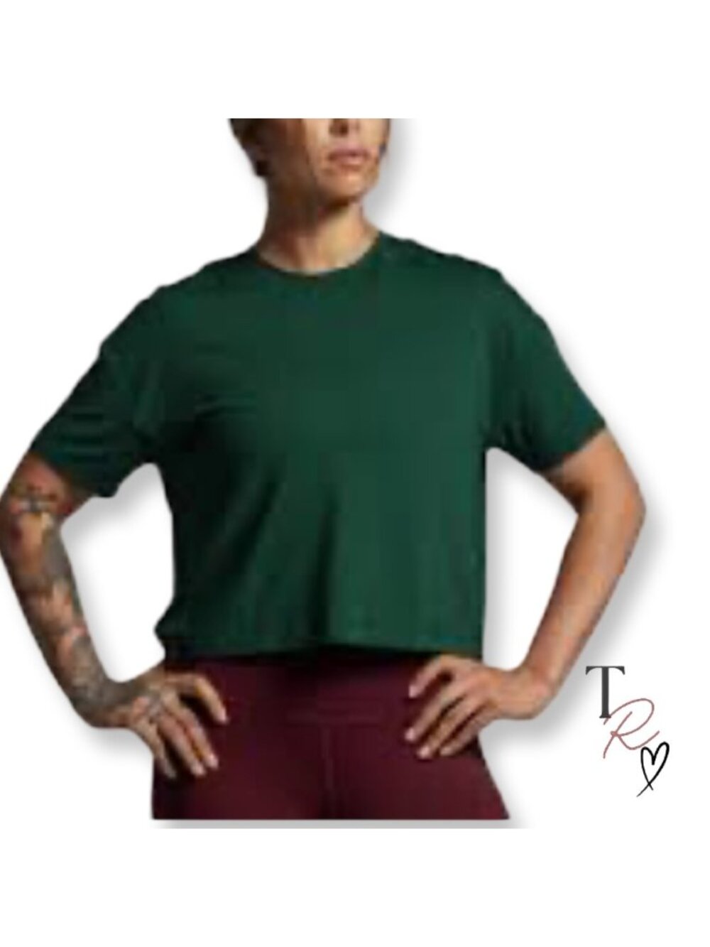 Born Primitive NWT Premium Basic Crop Tee in Grove Green Size Medium Oversized W
